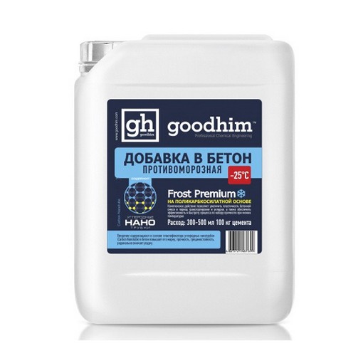 Комплексная добавка противоморозная с пластификатором Goodhim Frost Premium для бетонов и растворов 1 л