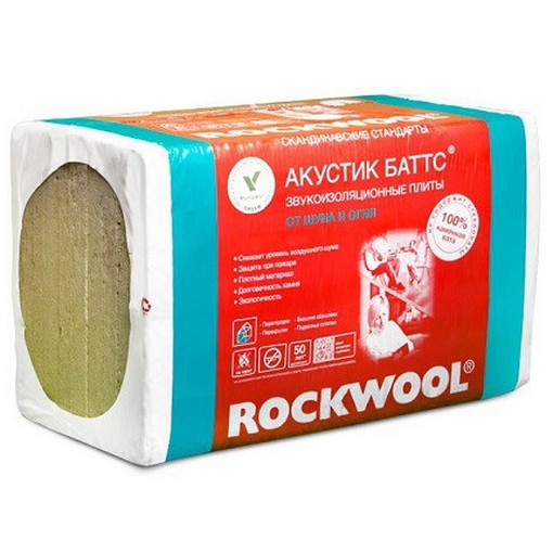 Базальтовая вата Rockwool Акустик Баттс 1000х600х50 мм 10 штук в упаковке