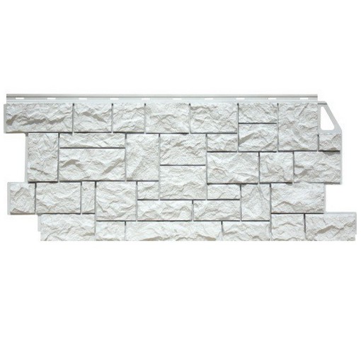 Панель фасадная FineBer Камень дикий 1117х46 мелованный белый