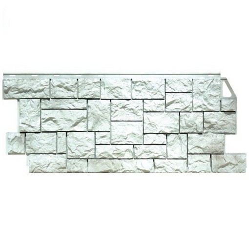 Панель фасадная FineBer Камень дикий 1117х46 жемчужный