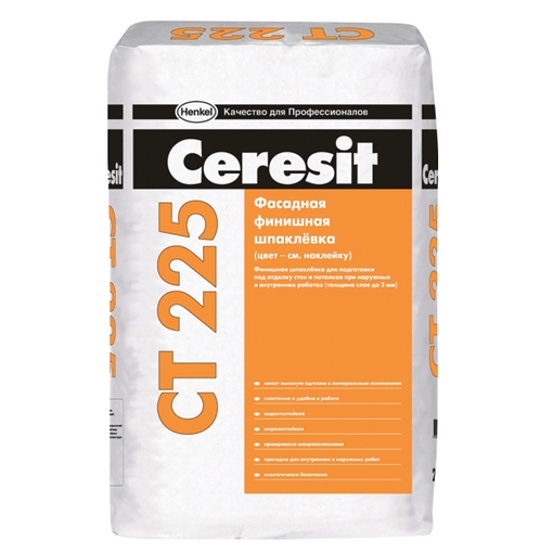 Шпатлевка финишная цементная Ceresit CT 225 25 кг