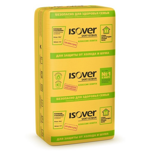 Теплоизоляция Isover Классик плита 1170х610х50 мм 14 штук в упаковке