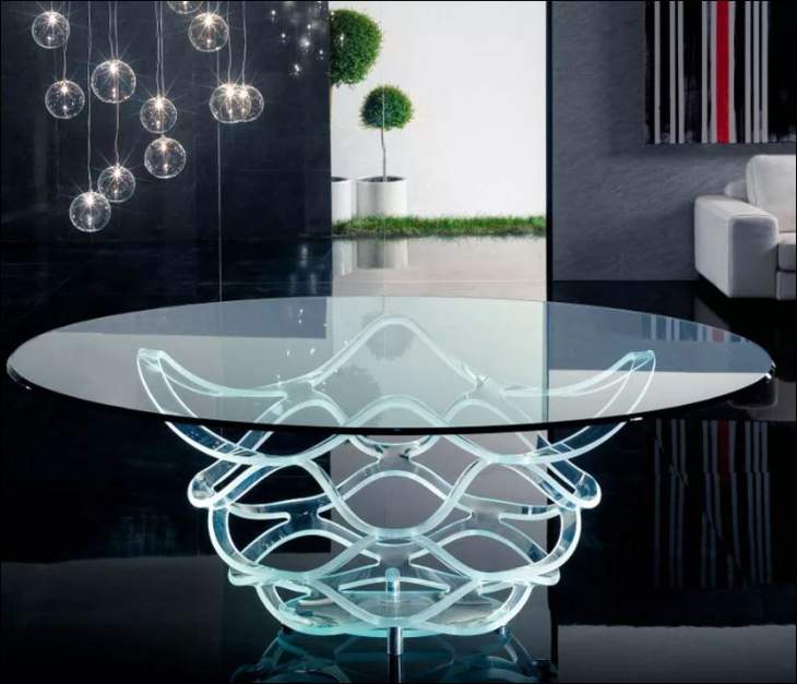 Мебель из прочного стекла в дизайне интерьера